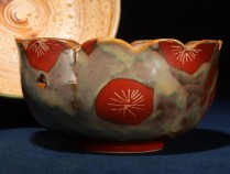 672織部燒 超深茶缽