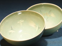 803高麗青瓷 雲鶴茶碗