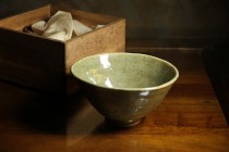 134柴燒手造 梅子青 抹茶盞