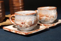 990手作 志野咖啡杯 盞托