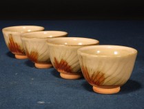 586手造柴燒備前茶杯組